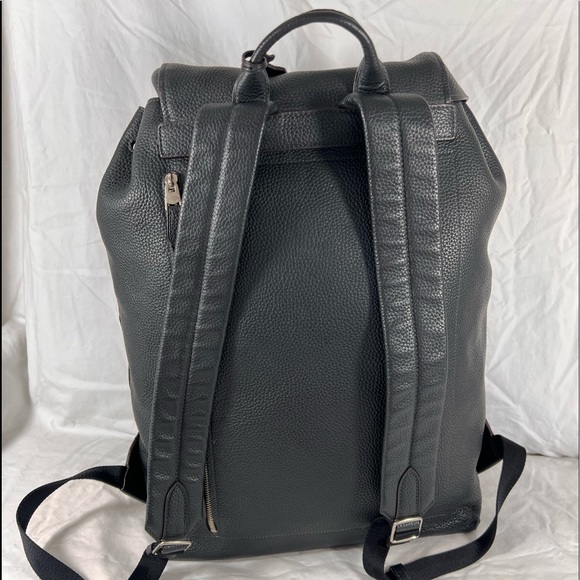 COACH Black Leather Drawstring Buckle XL Backpack Bag E1593 72005 - Picture 4 of 16